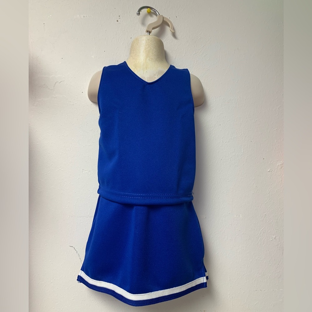 Childs XXS (18 Months-3T) Blue & White Cheerleading Uniform 2Pc Skirt Set NWT